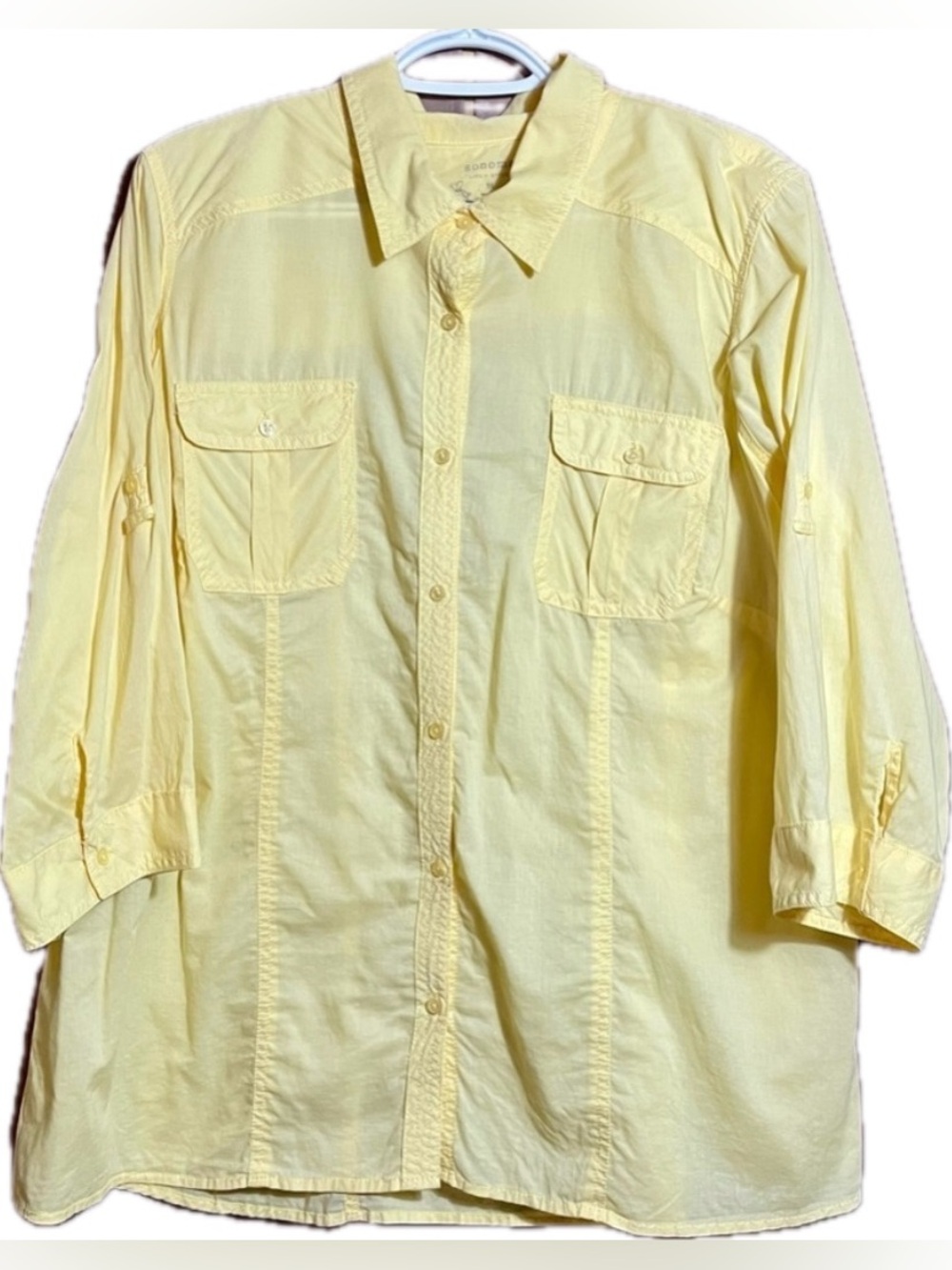 Sonoma 1X Yellow Button Down Shirt GUC Momcore Minimalist